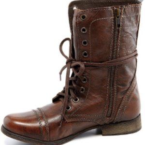 Steve Madden Brown Leather "Troopa" Combat Boot